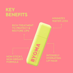 BYOMA Liptide being applied to lips demonstrating overnight repair and hydration