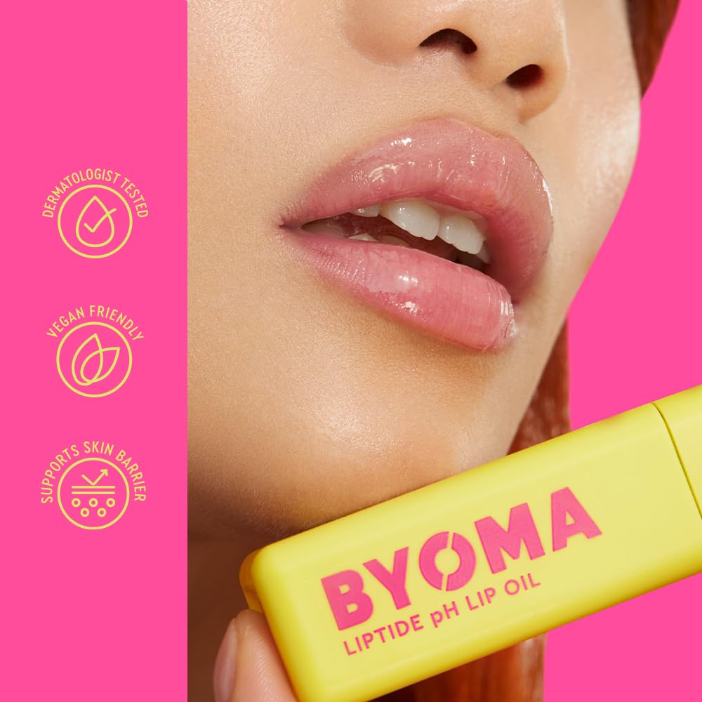 BYOMA Liptide next to a coin for scale showing compact travel-friendly benefit