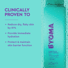 BYOMA pump dispensing lotion demonstrating controlled application benefit