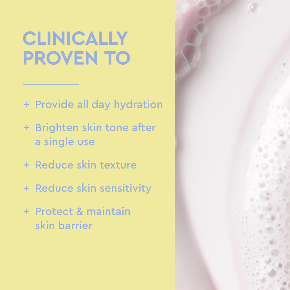 BYOMA close-up milky texture dispensed highlighting gentle hydration