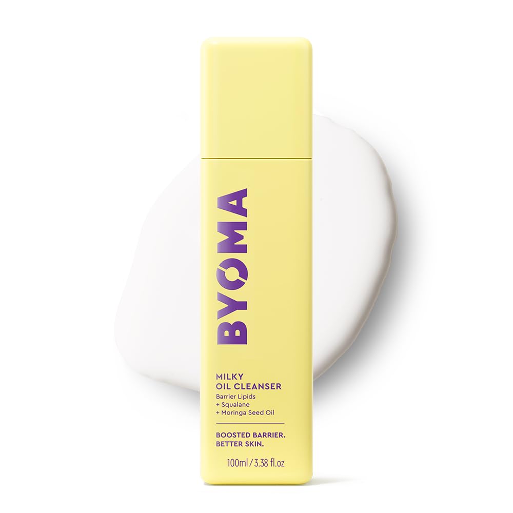 BYOMA front bottle view showing cleanser and clean branding benefits