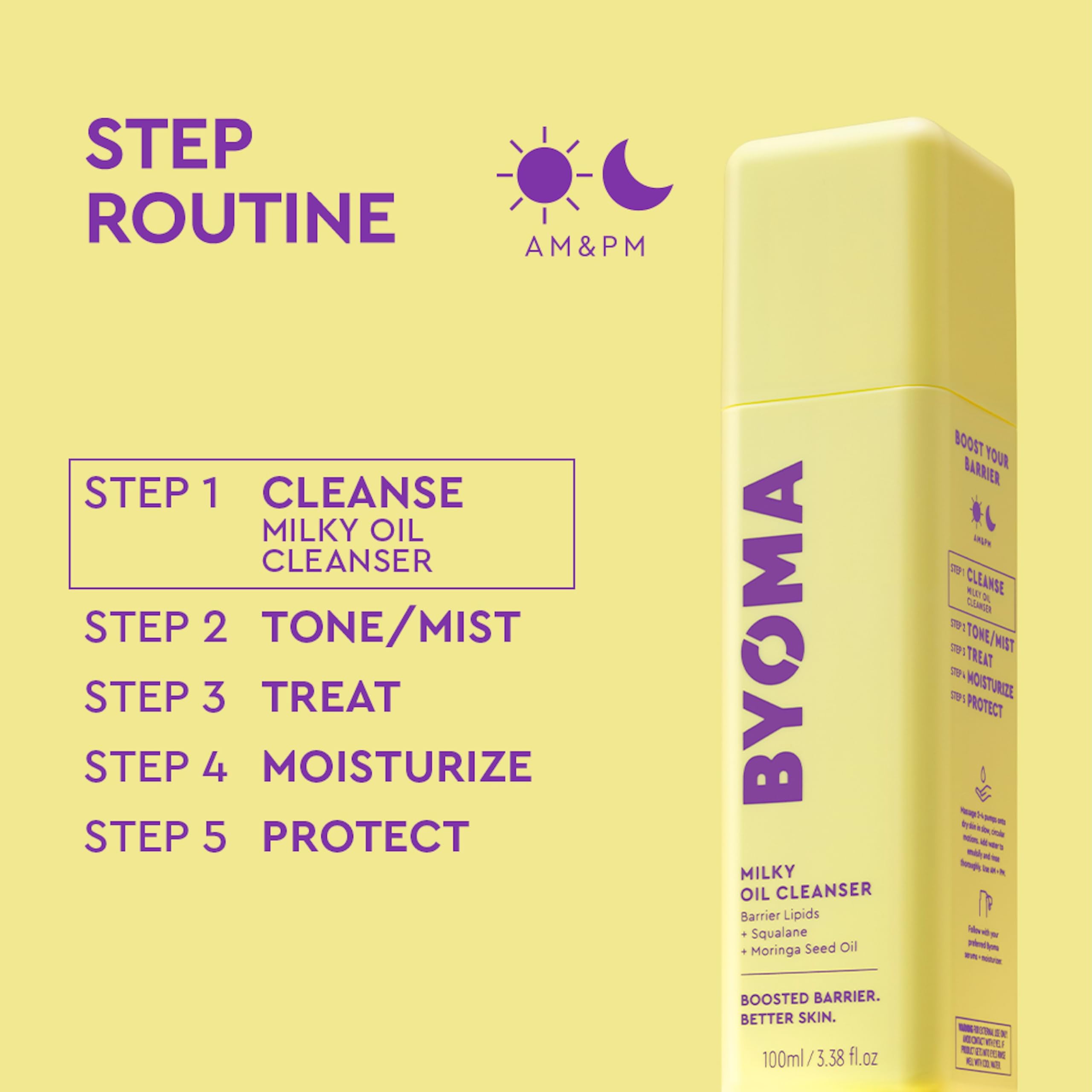 BYOMA removing mascara from skin to show gentle effective makeup removal