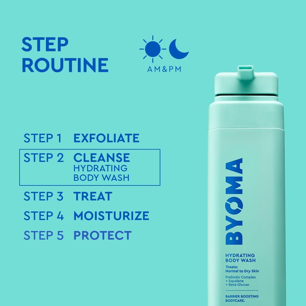 BYOMA next to hand for size comparison showing 16.9 fl oz capacity benefit