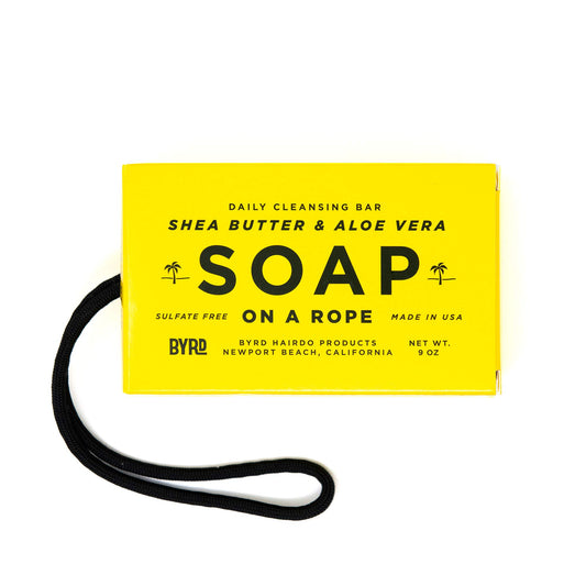 BYRD front packaging shows hydrating soap rope and 9 oz size benefit