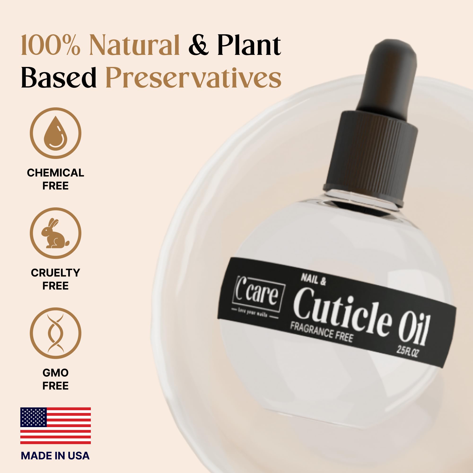 C CARE brush applicator detail applying oil at cuticle line for neat nail care benefit