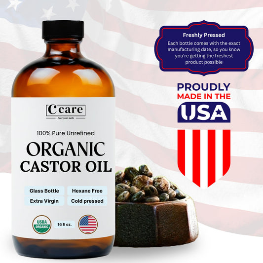 C CARE oil texture close-up showing golden viscous oil, highlights purity