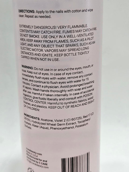 C CARE liquid close-up texture demonstrating clarity and fast-dissolving action