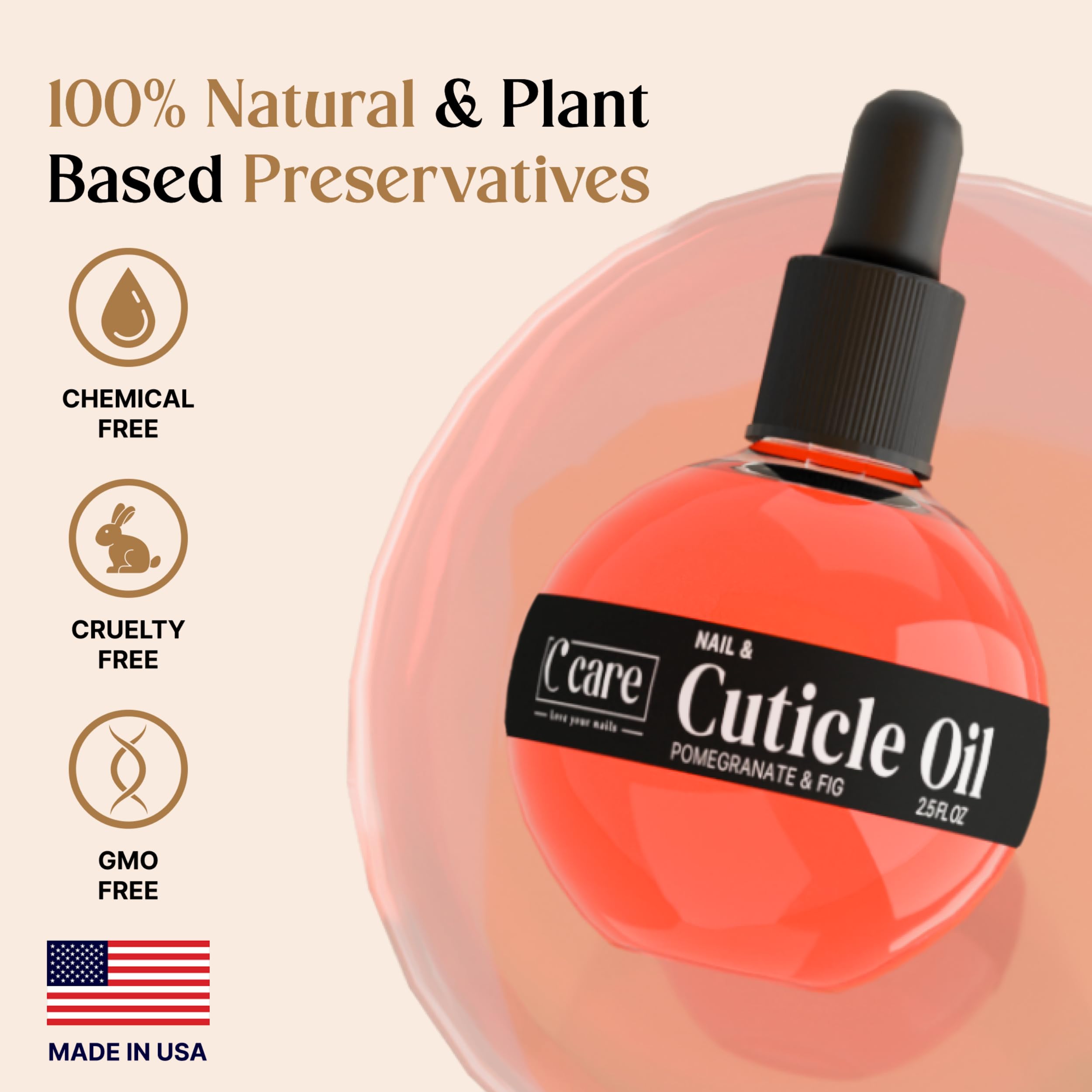 C CARE fine brush applicator demonstrating even coverage for cuticles