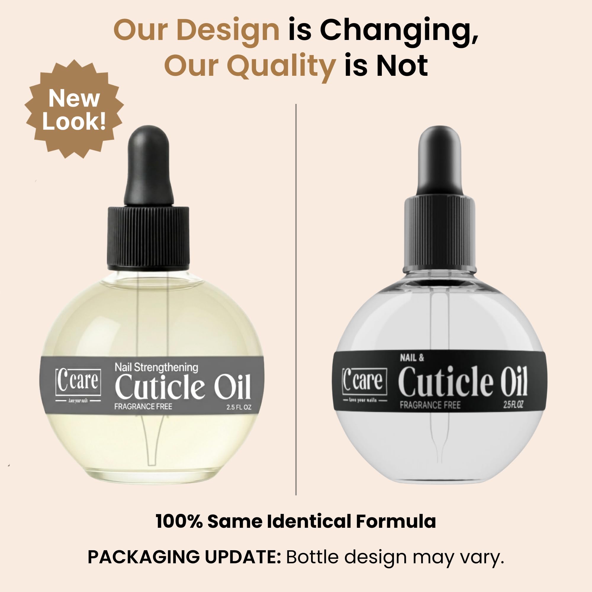 C CARE dropper closeup dispensing a controlled oil drop for precise application benefit