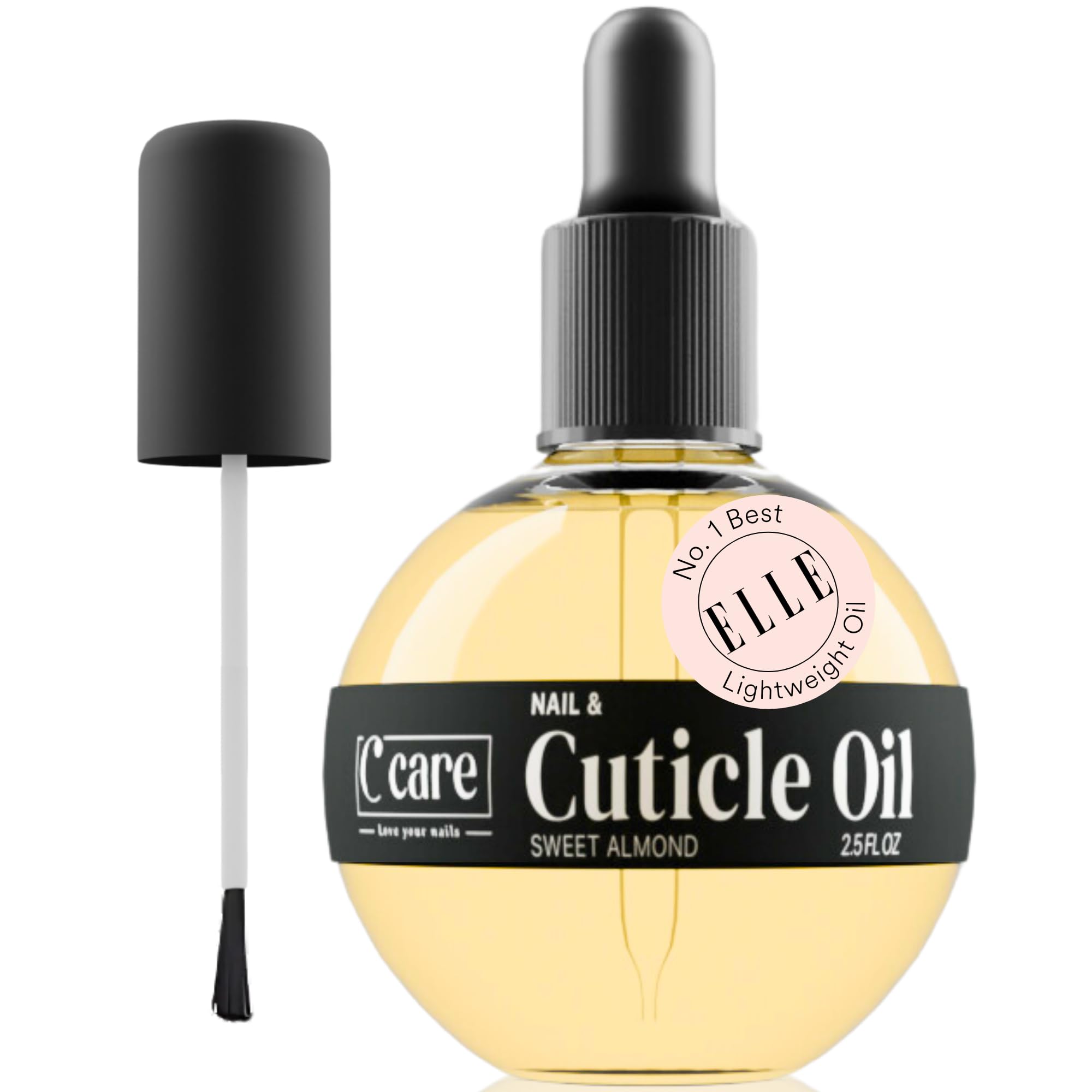 C CARE front bottle showing 2.5 oz size and spill-proof design benefits quick use