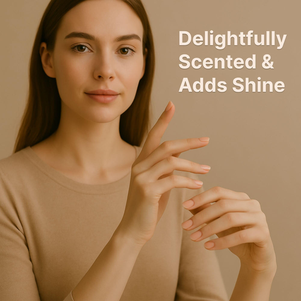 C CARE before and after nails demonstrating reduced dryness and improved shine benefit