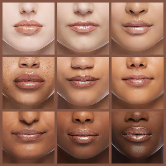 C. O. Bigelow gloss texture close-up with shimmer for luminous lips