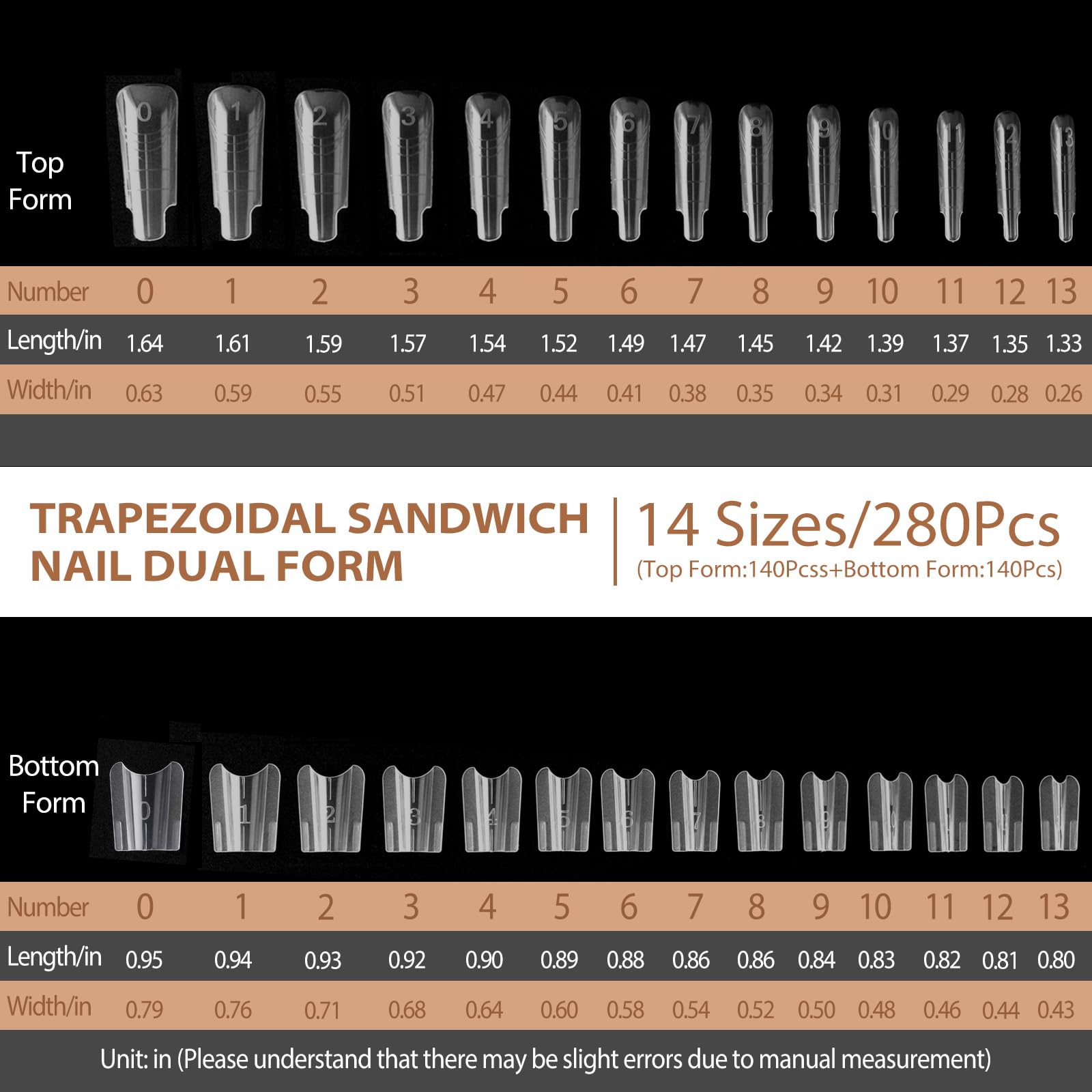 C12rtive organized size grid displaying 14 sizes for consistent nail fitting
