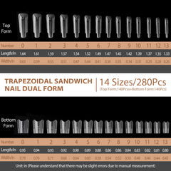 C12rtive organized size grid displaying 14 sizes for consistent nail fitting