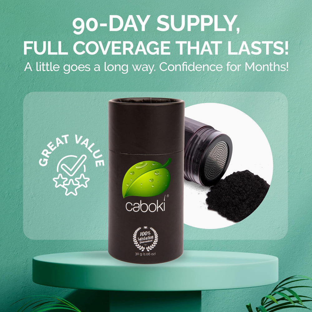 Caboki applicator shaker top view demonstrating easy, targeted application benefit