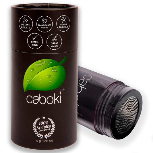 Caboki light brown front bottle showing clean plant-based formula benefit