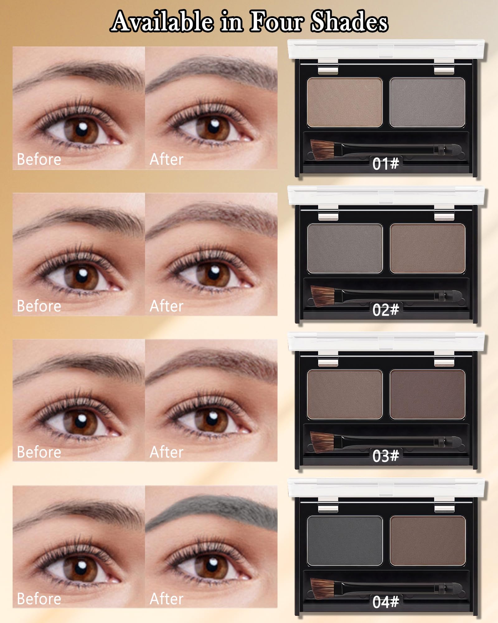 Caedelfly model applying powder to brows for fuller shaped brows benefit