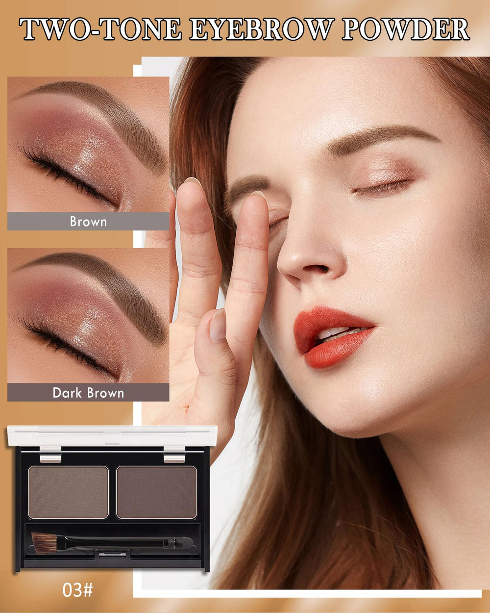 Caedelfly open palette with mini brush and double-head brush for precise application