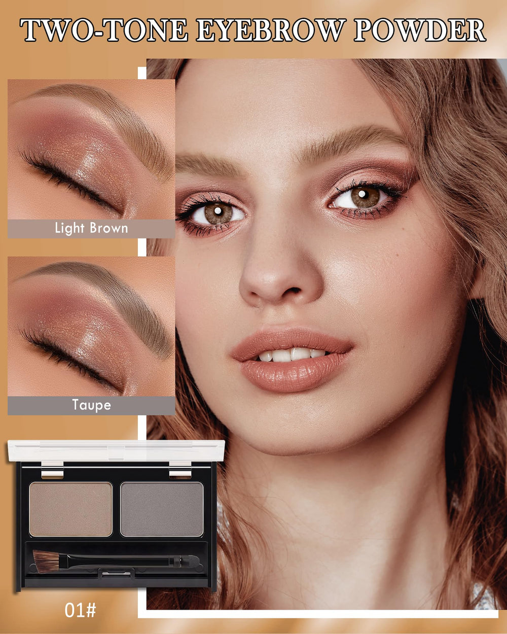 Caedelfly open palette showing two shades for blending natural eyebrow definition