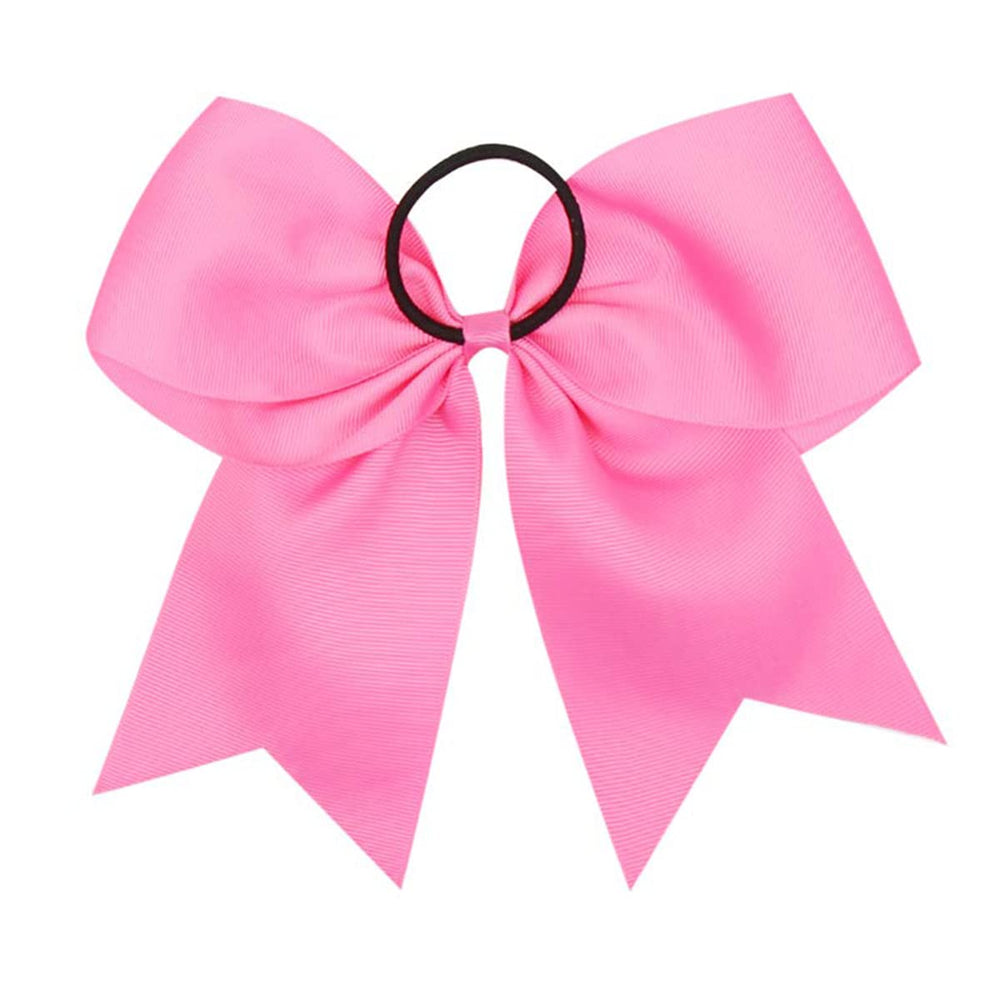 Caenagrion bow worn in a cheerleader ponytail showing visible performance flair