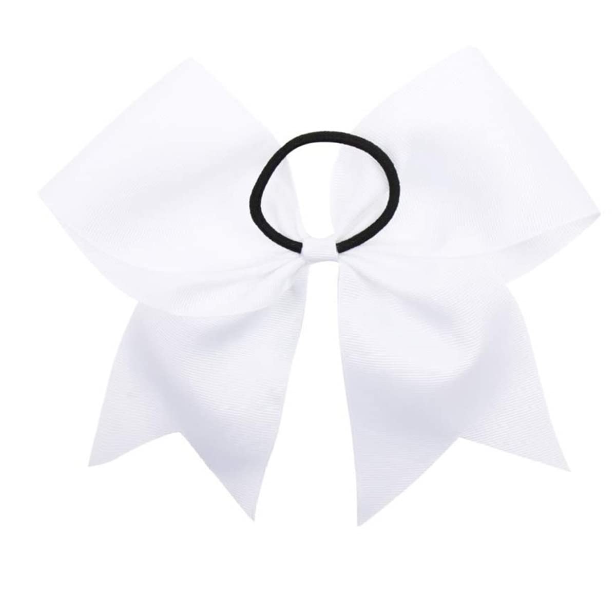 Caenagrion bow worn in ponytail during cheer routine, visible on stage