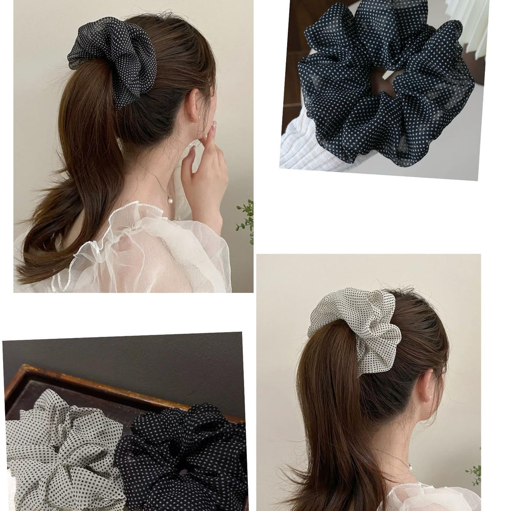 CAFUDEYE scrunchie beside coin and brush to show true size and scale