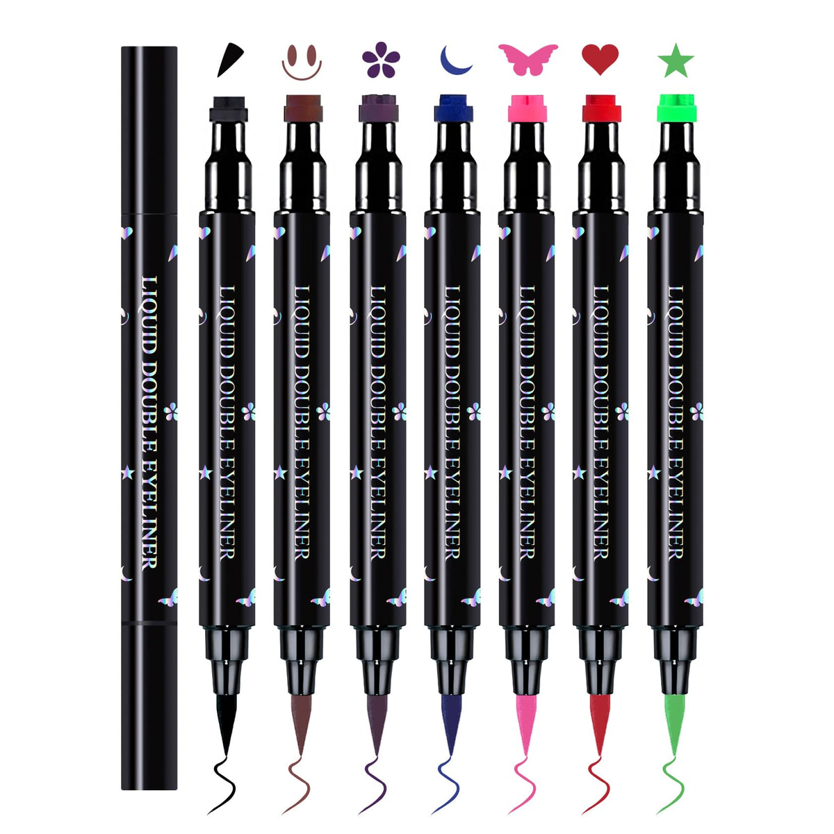 CAHIUYOA front packaging showing seven colorful dual-ended pens, clear product view and benefit