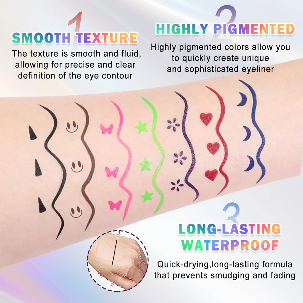 CAHIUYOA swatches on skin showing vibrant pigments and quick-dry finish