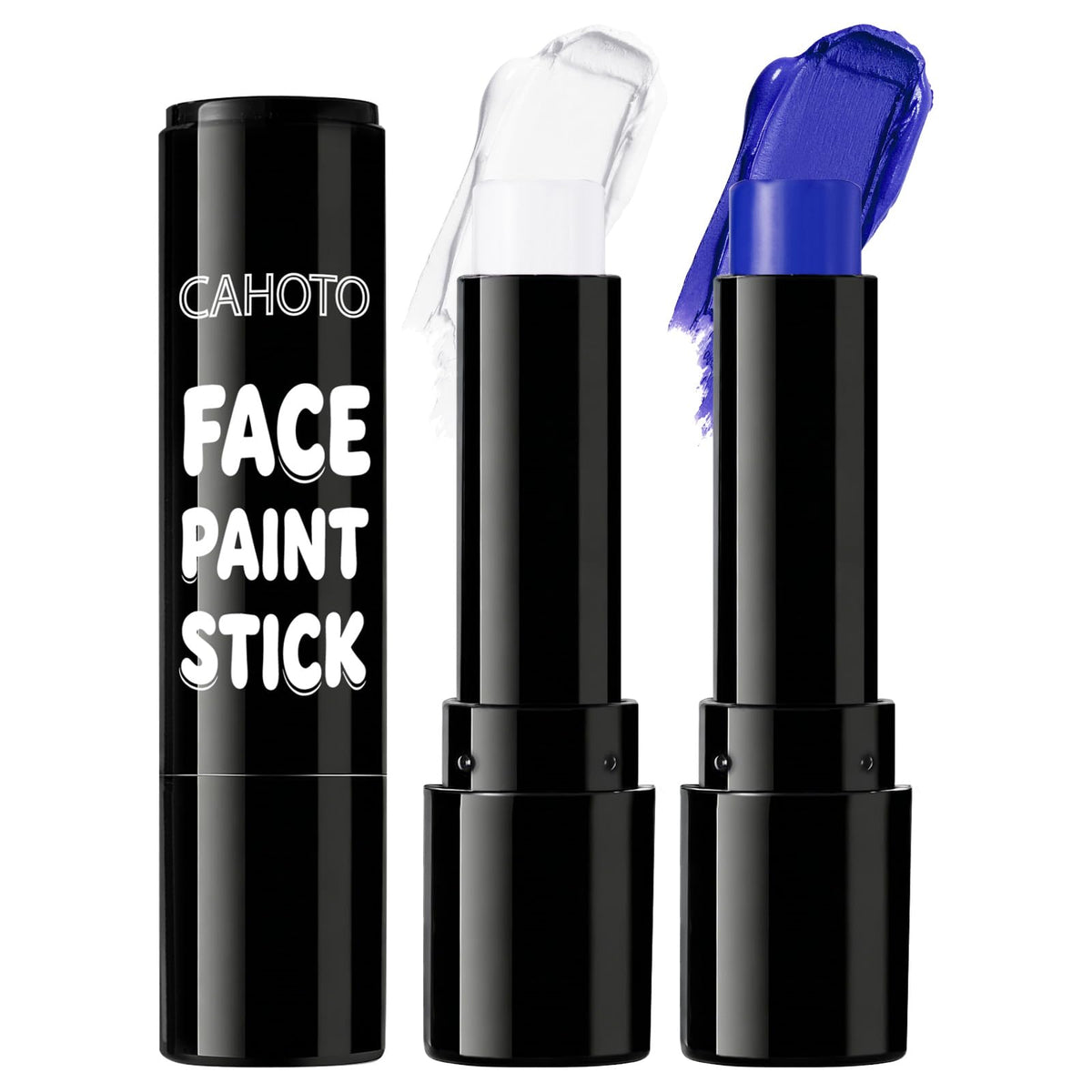 CAHOTO front packaging showing two white and blue paint sticks, easy travel use