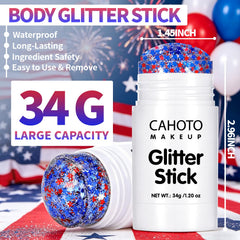 CAHOTO open twist-up stick with exposed glitter for easy mess-free application