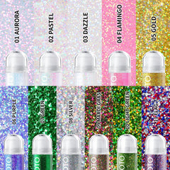 CAHOTO glitter gel macro texture revealing multi-dimensional sparkle and vivid color