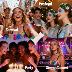 CAHOTO festival scene with wearer showing patriotic sparkle and crowd-ready party appeal benefit