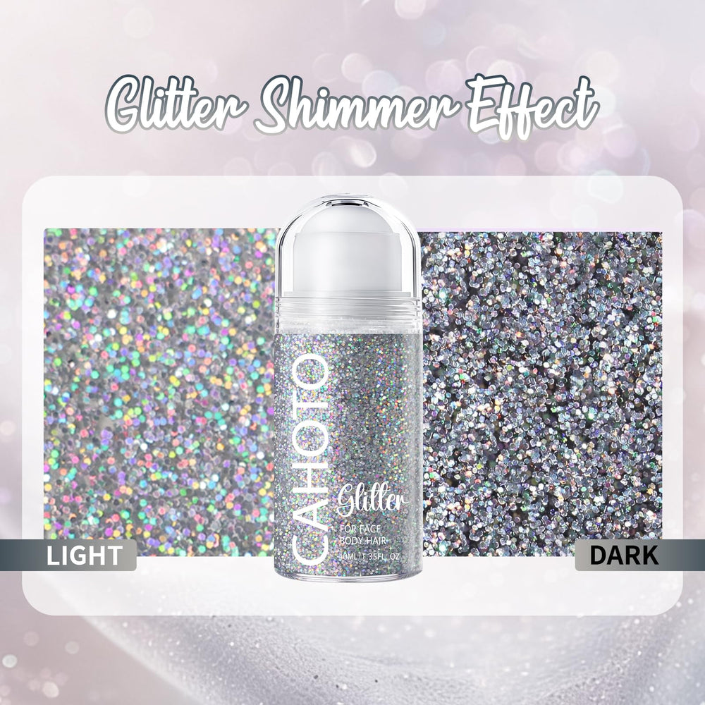 CAHOTO swatch on arm showing reflective silver shimmer for instant visual impact