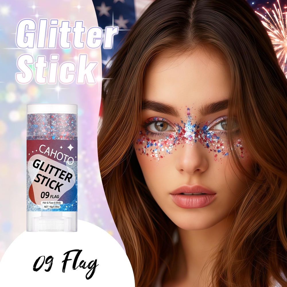 CAHOTO close-up glitter texture showing mixed fine glitter and sequins for bold sparkle benefit