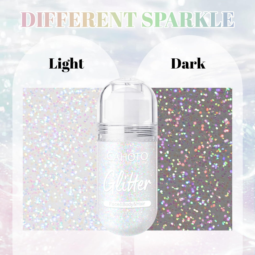 CAHOTO texture glitter swatch on skin highlighting chameleon shimmer benefit