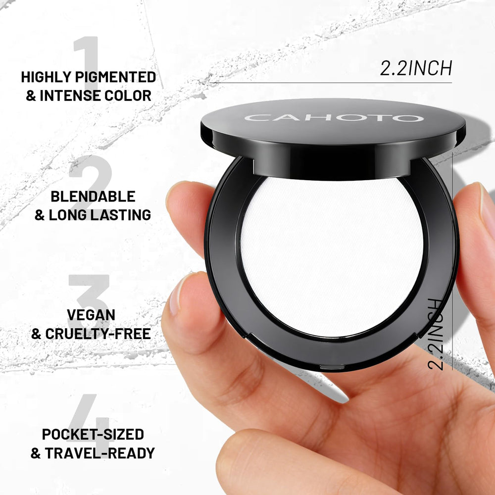 CAHOTO white matte powder close-up showing smooth blendable texture