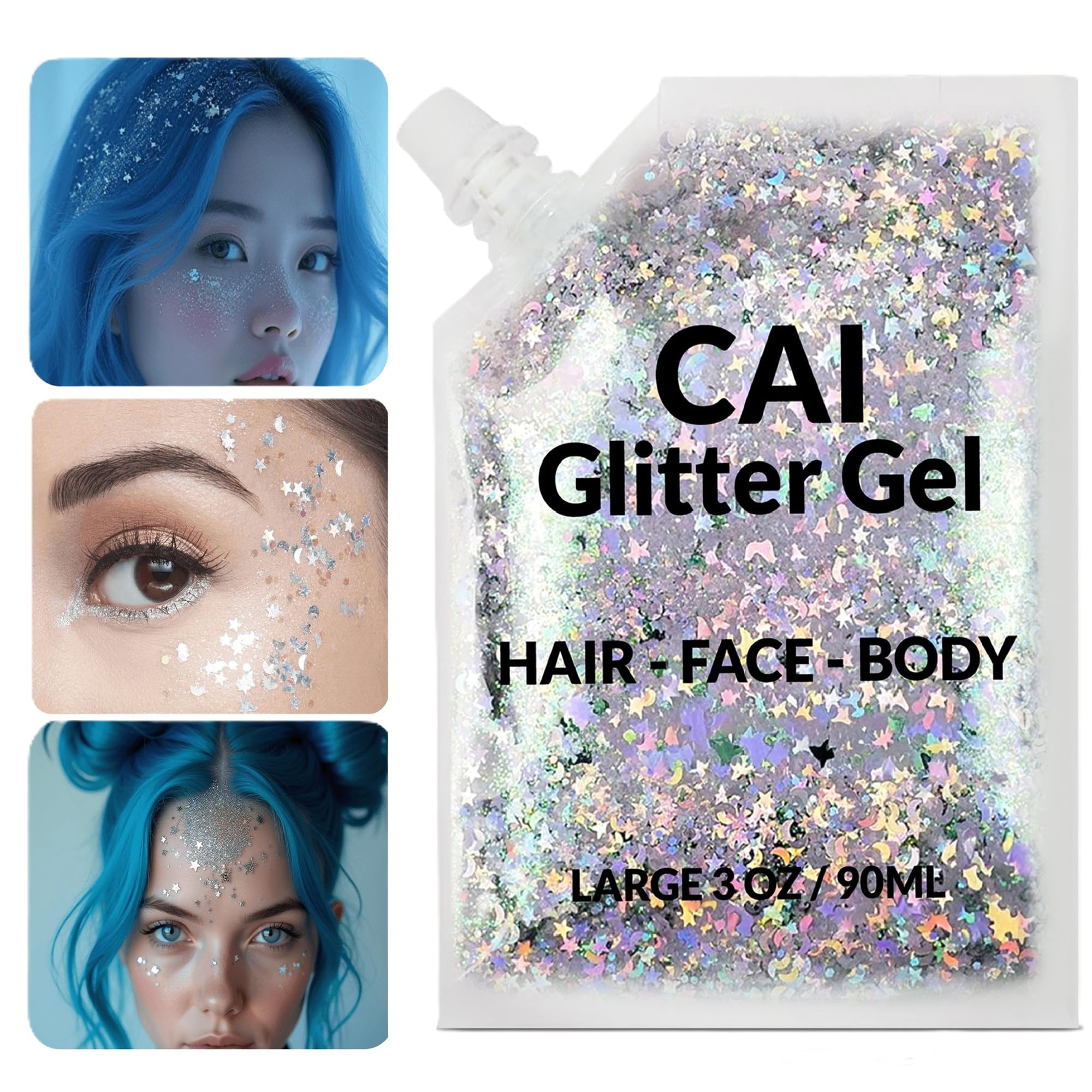 CAI BEAUTY NYC glitter highlighting collarbone for luminous body accent and eye-catching finish