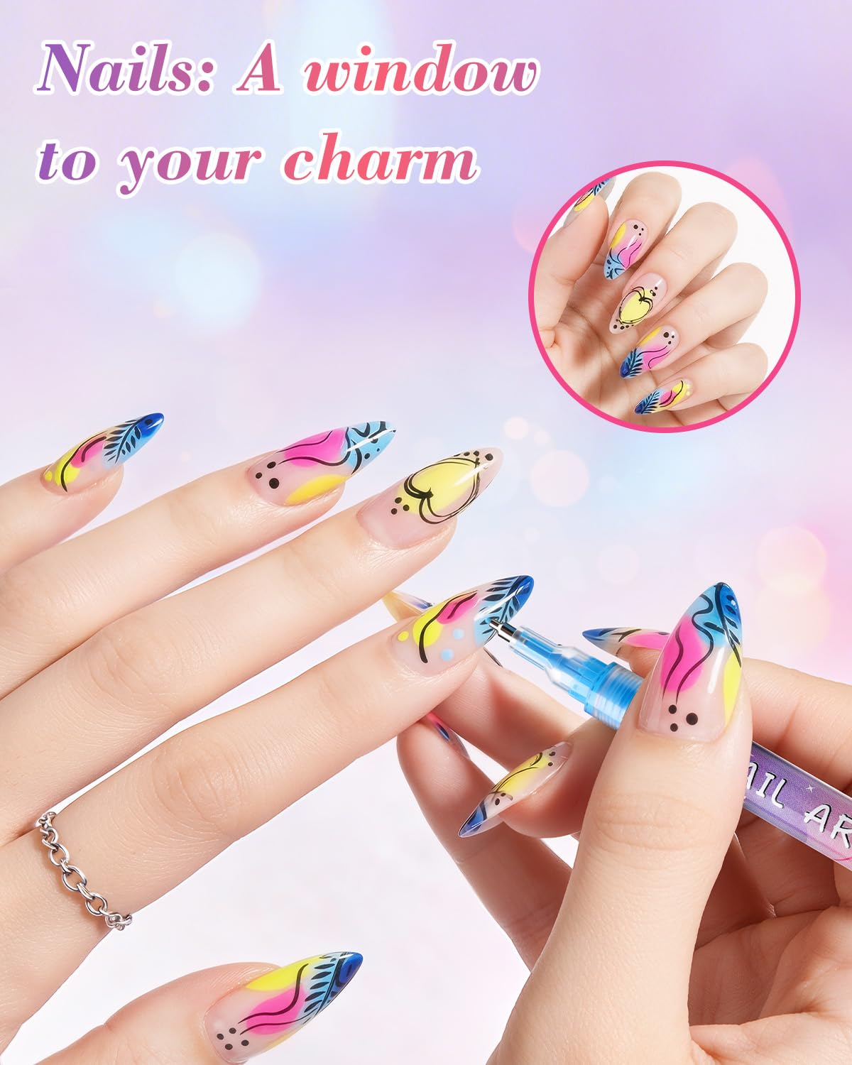 CAIHONGXYU fine 0.5mm tip close-up for precise lines and detailed nail work