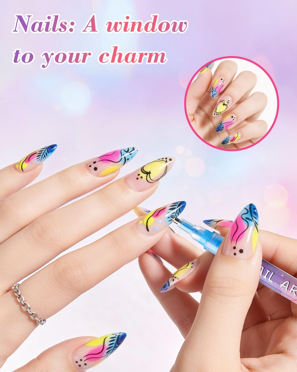 CAIHONGXYU fine 0.5mm tip close-up for precise lines and detailed nail work
