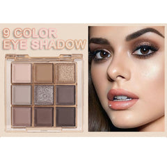 CAKAILA open palette flatlay displaying nine neutral shades for versatile looks