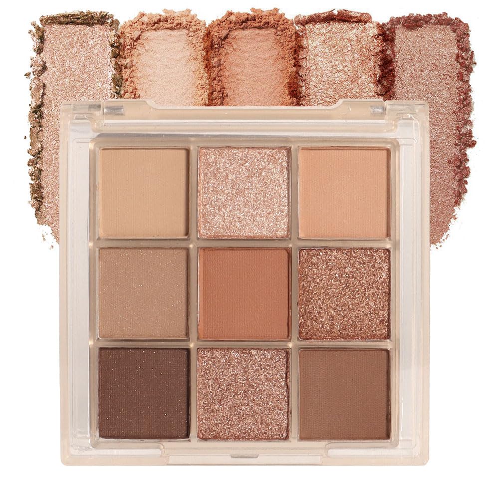 CAKAILA palette front view showing nine neutral shades and compact design