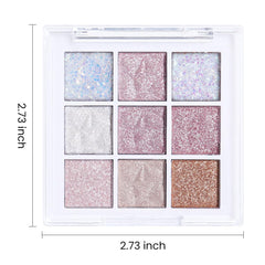 CAKAILA palette next to a hand to show compact travel-friendly size