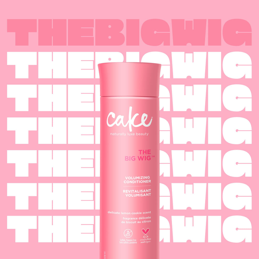 Cake Beauty conditioner pour close-up showing creamy texture and quick absorption benefit