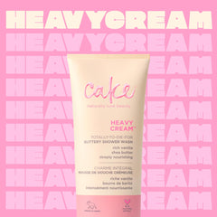 Cake Beauty label close-up highlighting ingredient claims and clean formulation benefit