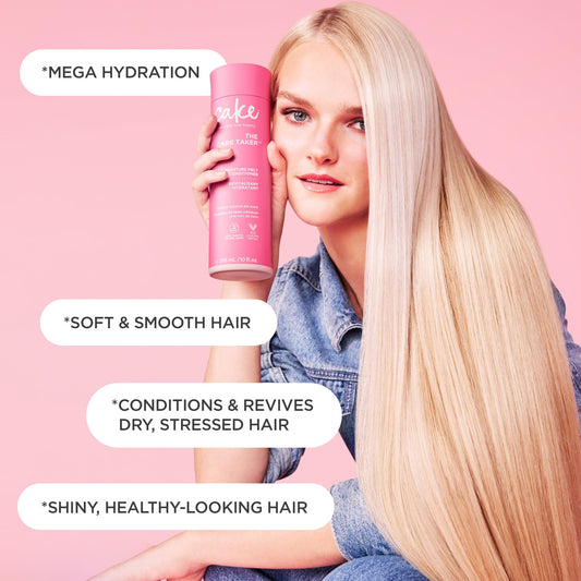Cake Beauty Care Taker back label with ingredients list, showing clean formula benefits