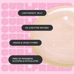 Cake Beauty ingredients display with shea and oils emphasizing nourishing formulation