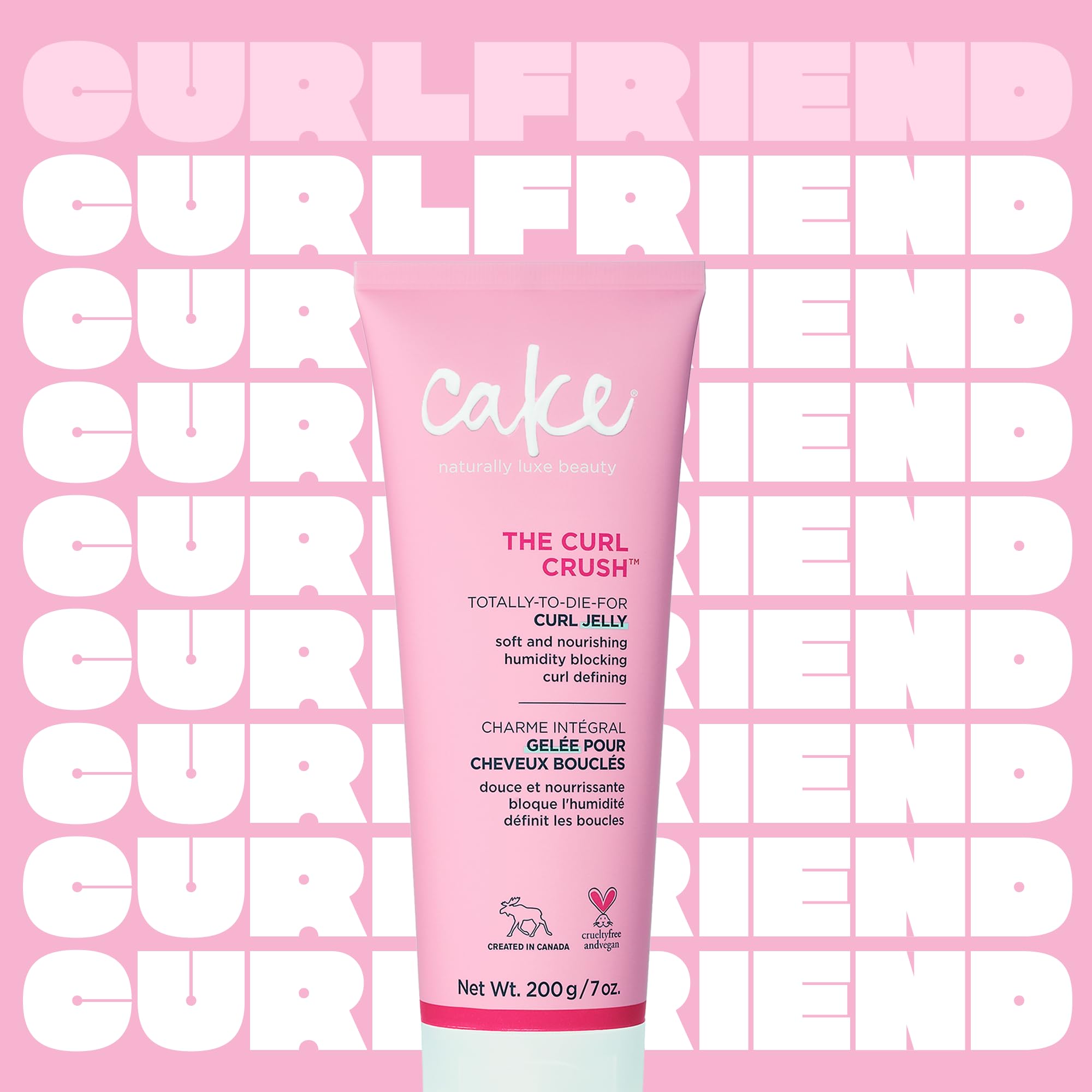 Cake Beauty curl jelly texture in jar highlighting creamy-gel blend for smooth application