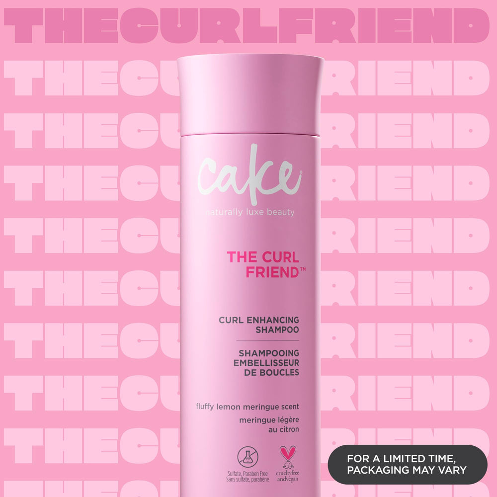 Cake Beauty Curl Friend pump and cap detail for easy dispensing