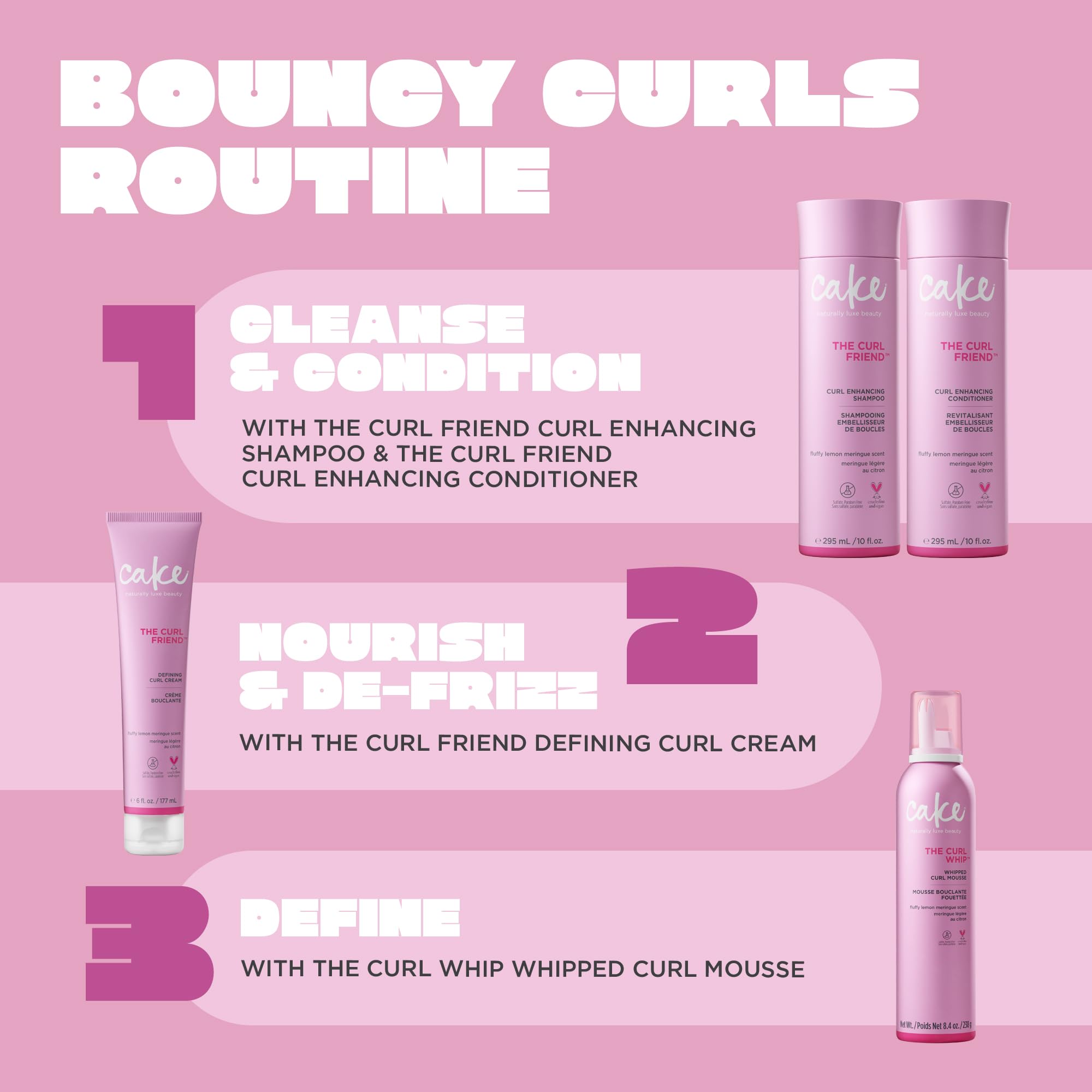 Cake Beauty Curl Friend with matching conditioner for routine