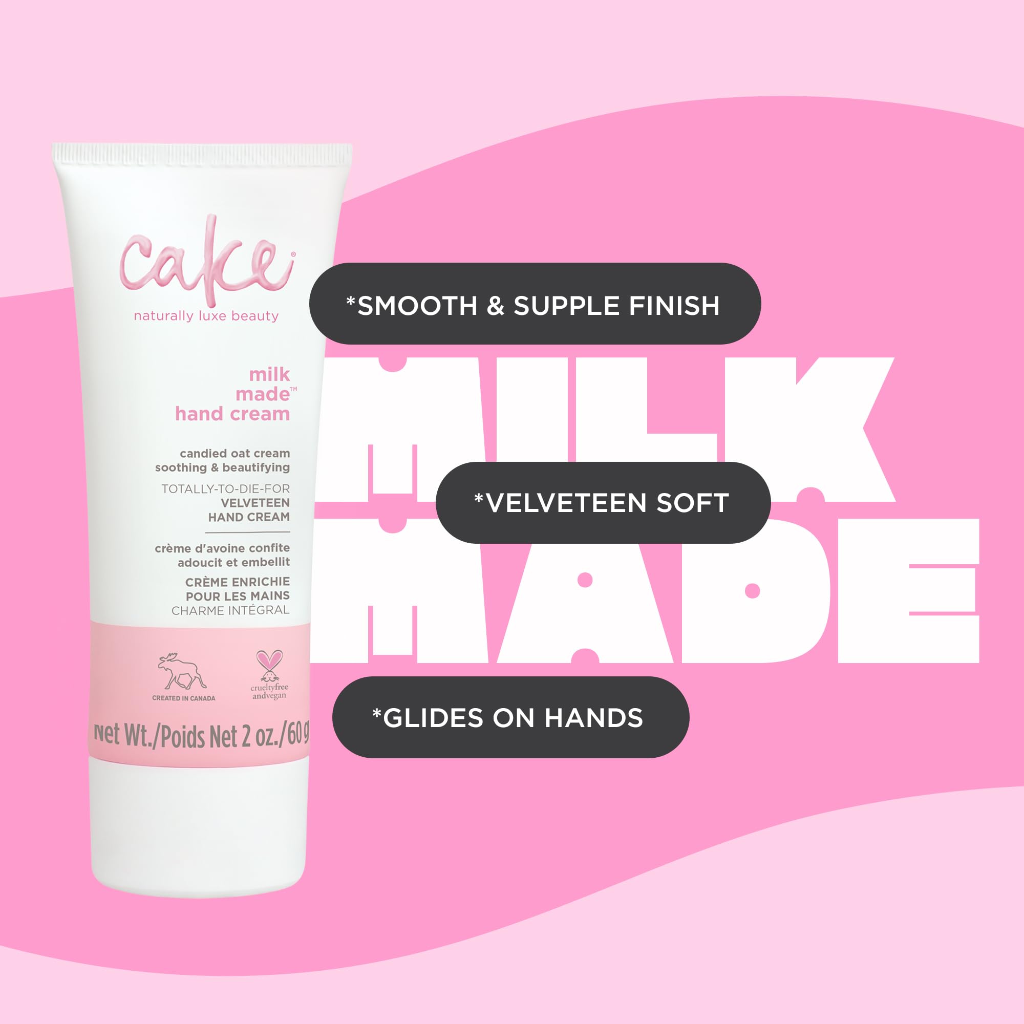Cake Beauty 60 ml tube beside a coin for compact size benefit